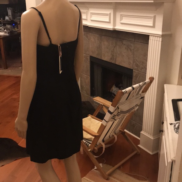 Gianni Bini Eleanor Black Square Neck Sleeveless Mini Dress Size M - Picture 8 of 8